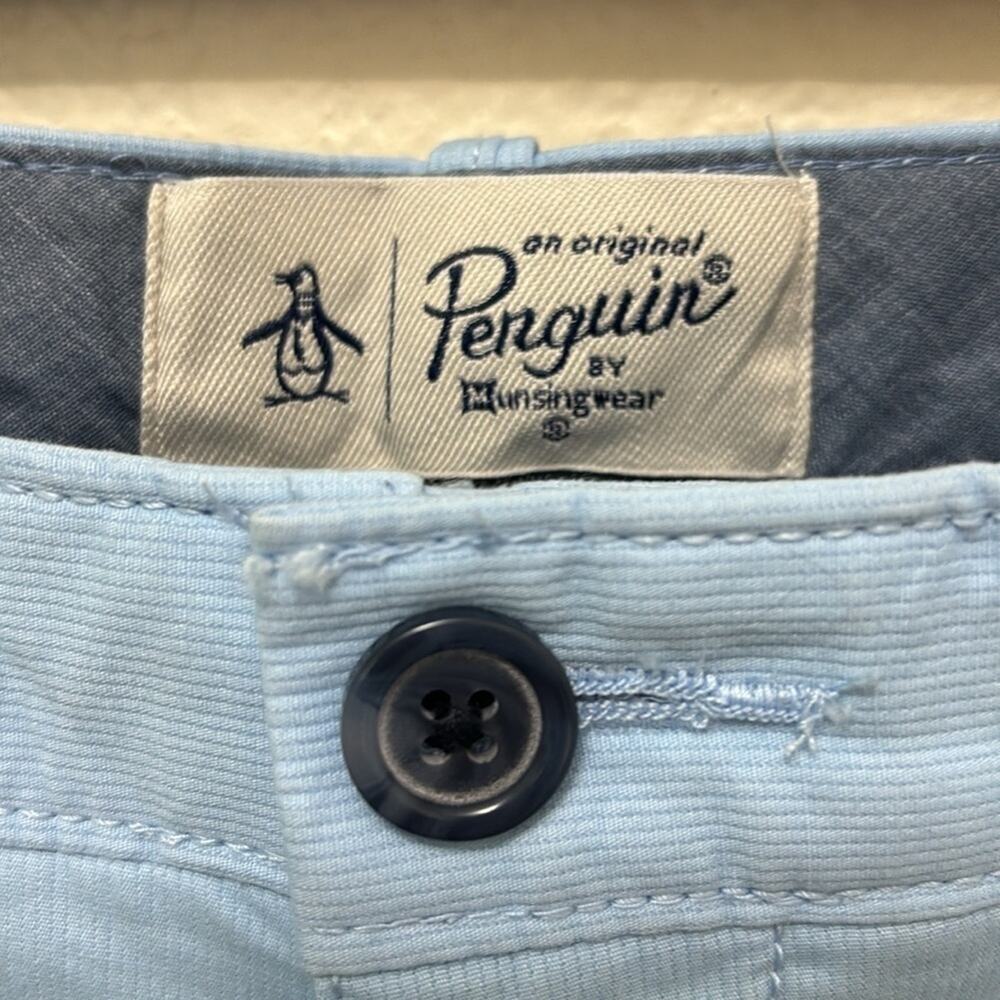 Men’s Original Penguin Bedford Cord Slim Fit Shorts Size 38 Light Blue New - Picture 5 of 9